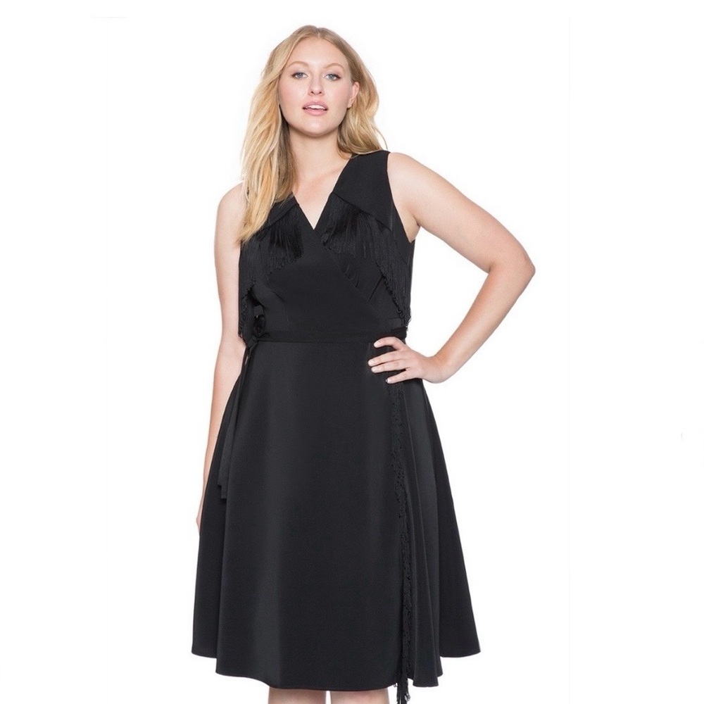 Eloquii Black Fringe Dress